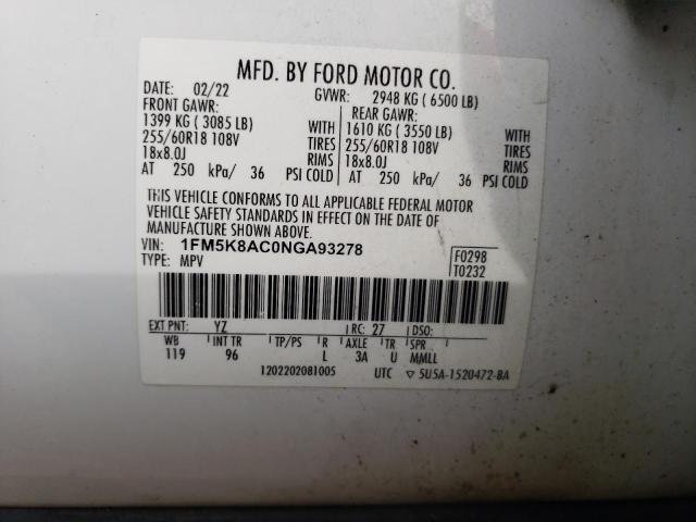 Photo 14 from auction – 2022 FORD EXPLORER P with VIN 1FM5K8AC0NGA93278