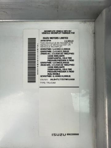 Photo 10 from auction – 2013 ISUZU NPR with VIN JALB4T177D7W01668