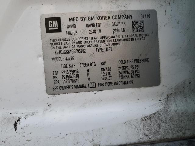Photo 14 from auction – 2016 BUICK ENCORE with VIN KL4CJGSB1GB695762