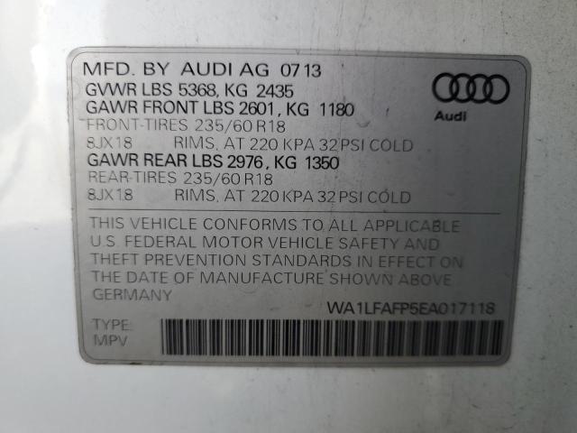 Photo 14 from auction – 2014 AUDI Q5 PREMIUM with VIN WA1LFAFP5EA017118