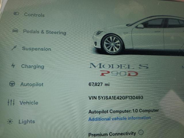 Photo 9 from auction – 2016 TESLA MODEL S with VIN 5YJSA1E42GF130493