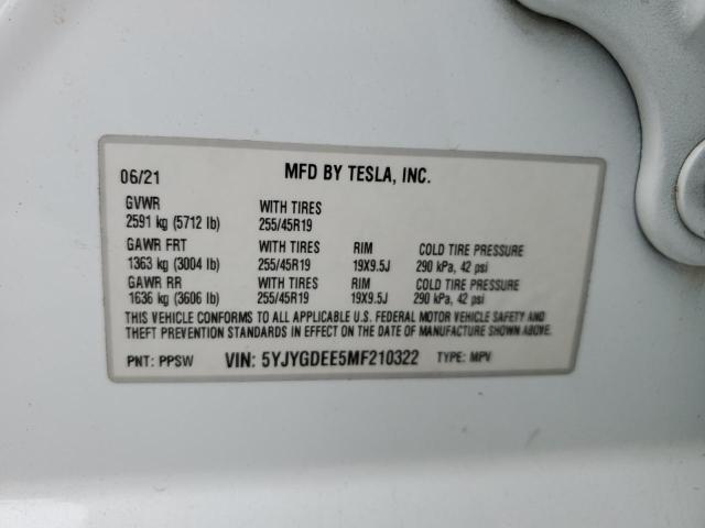 Photo 14 from auction – 2021 TESLA MODEL Y with VIN 5YJYGDEE5MF210322