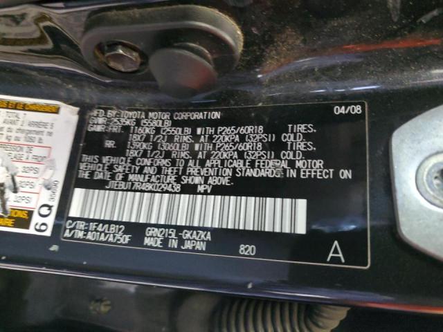 Photo 14 from auction – 2008 TOYOTA 4RUNNER LIMITED with VIN JTEBU17R48K029438