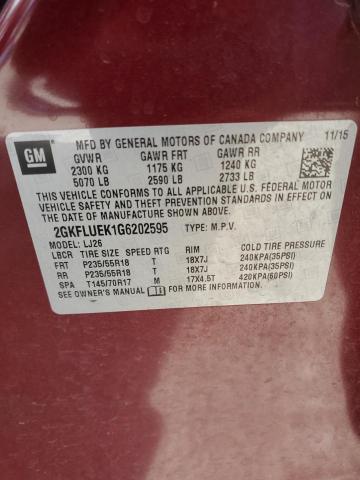 Photo 14 from auction – 2016 GMC TERRAIN SL with VIN 2GKFLUEK1G6202595