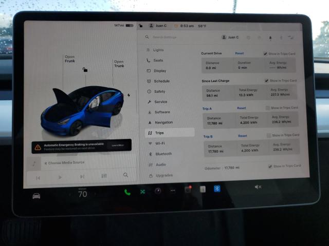 Photo 9 from auction – 2023 TESLA MODEL 3 with VIN 5YJ3E1EA6PF703703