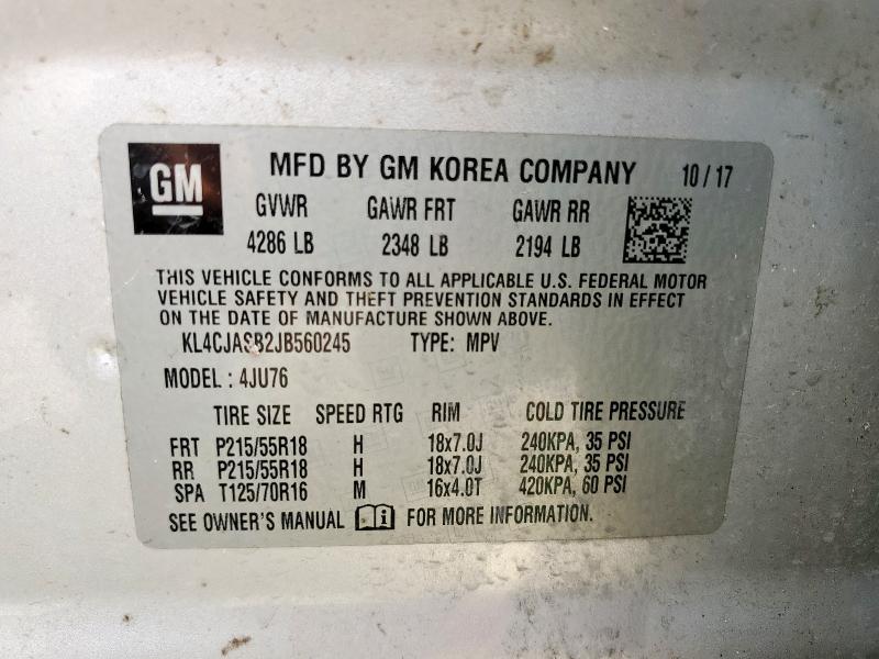 Photo 14 from auction – 2018 BUICK ENCORE PREFERRED with VIN KL4CJASB2JB560245