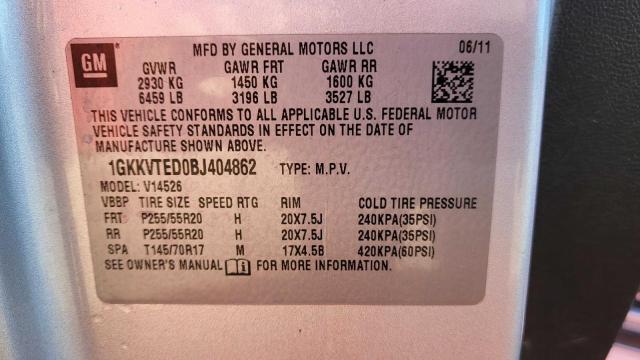 Photo 10 from auction – 2011 GMC ACADIA DENALI with VIN 1GKKVTED0BJ404862