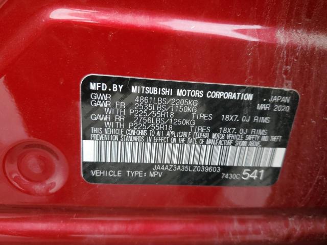 Photo 14 from auction – 2020 MITSUBISHI OUTLANDER with VIN JA4AZ3A35LZ039603