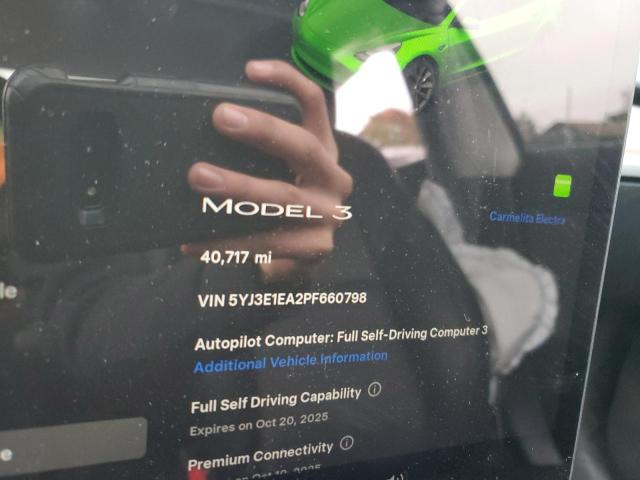 Photo 9 from auction – 2023 TESLA MODEL 3 with VIN 5YJ3E1EA2PF660798