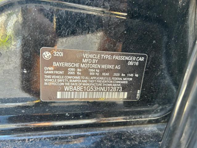 Photo 10 from auction – 2017 BMW 320 I with VIN WBA8E1G53HNU12873