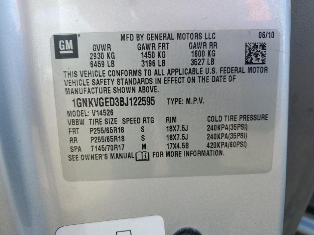 Photo 14 from auction – 2011 CHEVROLET TRAVERSE LT with VIN 1GNKVGED3BJ122595