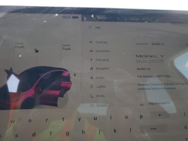 Photo 9 from auction – 2023 TESLA MODEL Y with VIN 7SAYGDEF8PF777284