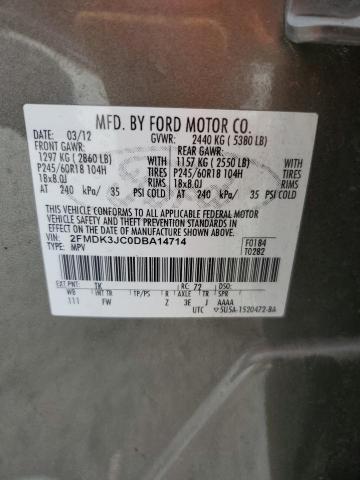 Photo 14 from auction – 2013 FORD EDGE SEL with VIN 2FMDK3JC0DBA14714