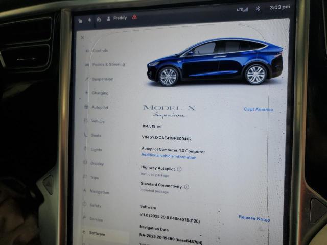 Photo 9 from auction – 2016 TESLA MODEL X with VIN 5YJXCAE41GFS00467