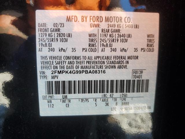 Photo 14 from auction – 2023 FORD EDGE SE with VIN 2FMPK4G99PBA08316