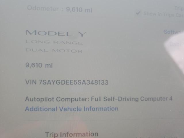 Photo 9 from auction – 2025 TESLA MODEL Y with VIN 7SAYGDEE5SA348133