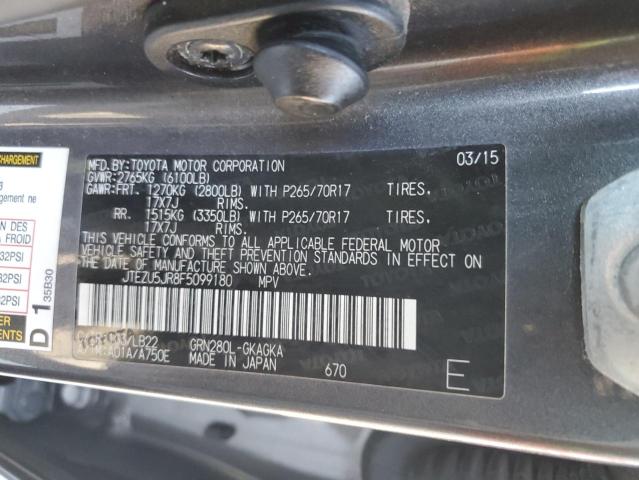 Photo 14 from auction – 2015 TOYOTA 4RUNNER SR with VIN JTEZU5JR8F5099180