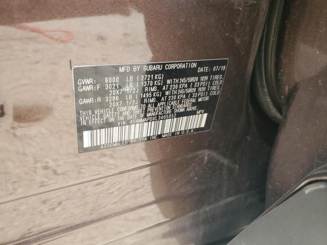 Photo 14 from auction – 2020 SUBARU ASCENT LIM with VIN 4S4WMAPDXL3405052
