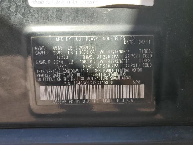 Снимка 14 от търг – 2011 SUBARU OUTBACK 2. с VIN 4S4BRCCC1B3415959