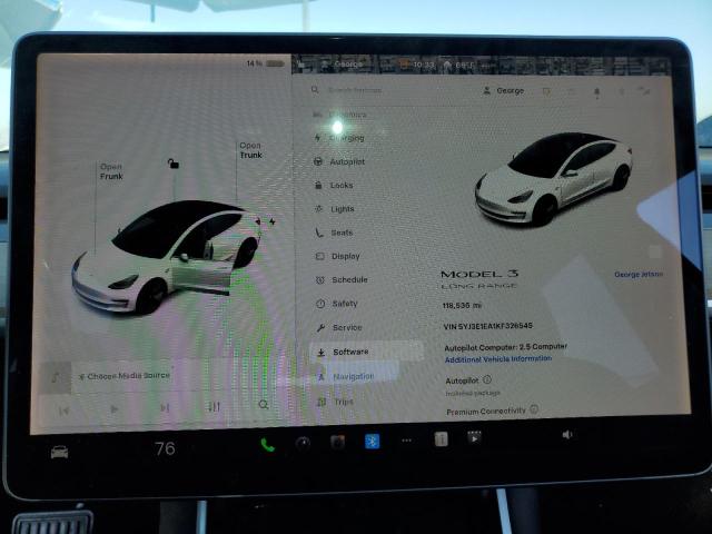 Photo 9 from auction – 2019 TESLA MODEL 3 with VIN 5YJ3E1EA1KF326545