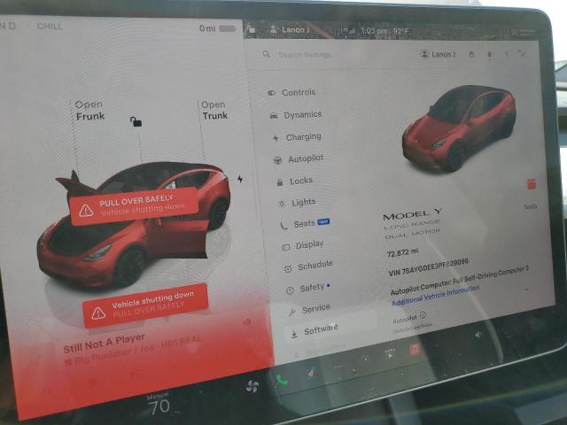 Photo 9 from auction – 2023 TESLA MODEL Y with VIN 7SAYGDEE3PF629096