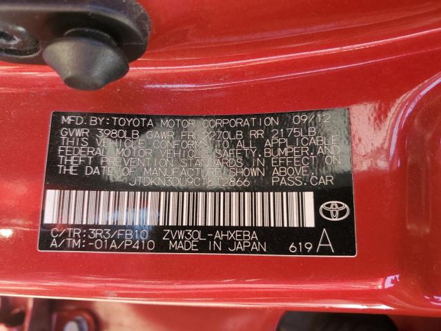 Photo 14 from auction – 2012 TOYOTA PRIUS with VIN JTDKN3DU9C1612866