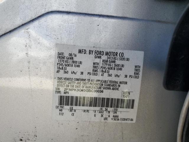 Photo 14 from auction – 2016 FORD EDGE with VIN 2FMPK3G93GBC30036