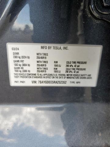 Photo 14 from auction – 2024 TESLA MODEL Y with VIN 7SAYGDEE5RA252352