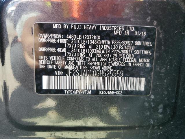 Photo 14 from auction – 2016 SUBARU FORESTER 2 with VIN JF2SJADC0GH525959