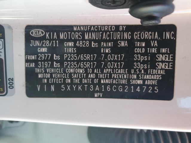 Photo 14 from auction – 2012 KIA SORENTO BA with VIN 5XYKT3A16CG214725