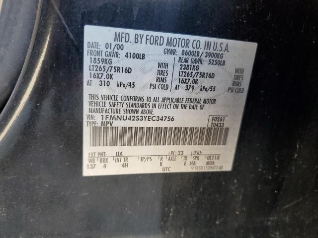 Photo 14 from auction – 2000 FORD EXCURSION with VIN 1FMNU42S3YEC34756