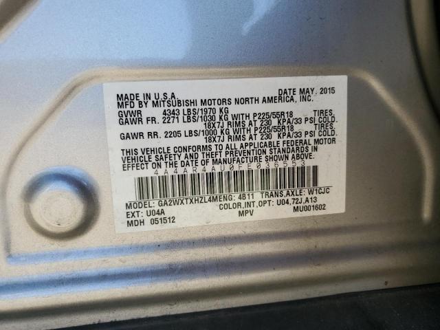 Photo 14 from auction – 2015 MITSUBISHI OUTLANDER with VIN 4A4AR4AU0FE036553