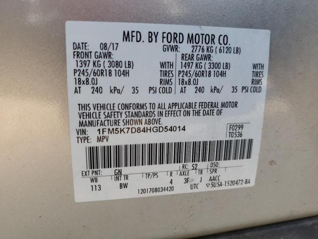 Photo 14 from auction – 2017 FORD EXPLORER X with VIN 1FM5K7D84HGD54014