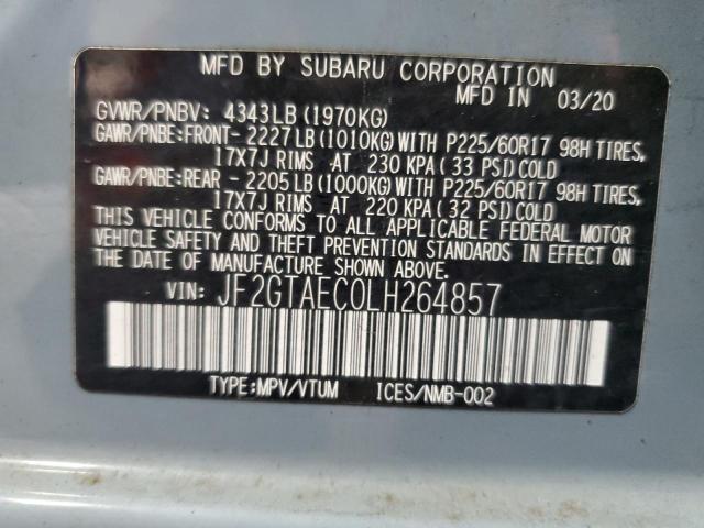 Photo 14 from auction – 2020 SUBARU CROSSTREK with VIN JF2GTAEC0LH264857