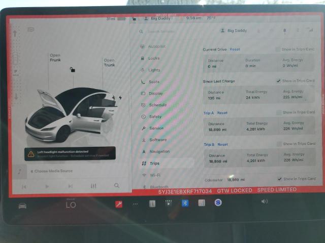 Photo 9 from auction – 2024 TESLA MODEL 3 with VIN 5YJ3E1EBXRF717034