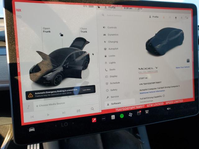 Photo 9 from auction – 2023 TESLA MODEL Y with VIN 7SAYGDEF9PF769517
