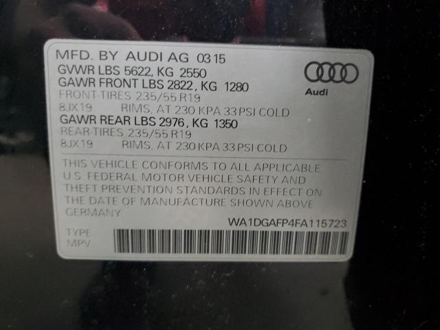 Photo 14 from auction – 2015 AUDI Q5 PREMIUM PLUS with VIN WA1DGAFP4FA115723