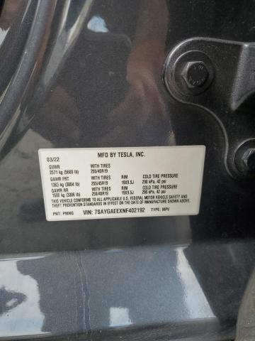 Photo 14 from auction – 2022 TESLA MODEL Y with VIN 7SAYGAEEXNF402192