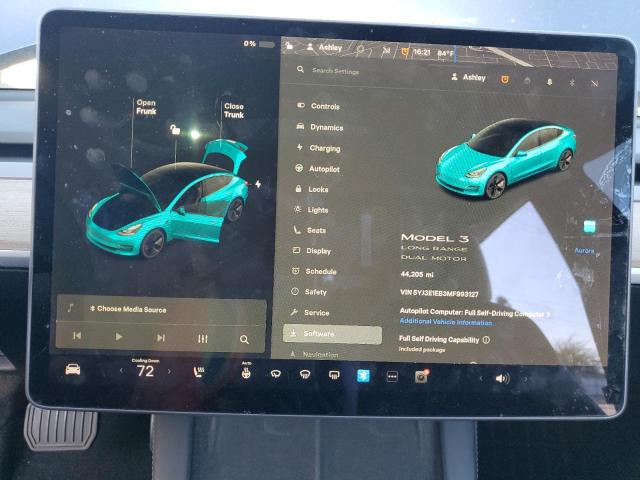 Photo 9 from auction – 2021 TESLA MODEL 3 with VIN 5YJ3E1EB3MF993127
