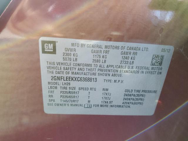 Photo 14 from auction – 2012 CHEVROLET EQUINOX LT with VIN 2GNFLEEKXC6368813