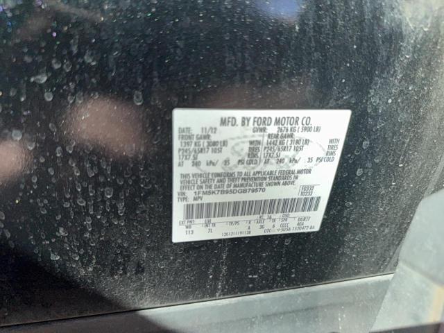 Photo 10 from auction – 2013 FORD EXPLORER with VIN 1FM5K7B95DGB79570