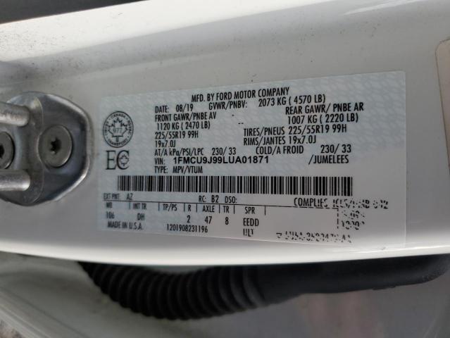Photo 14 from auction – 2020 FORD ESCAPE TIT with VIN 1FMCU9J99LUA01871