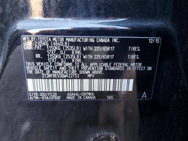 Photo 14 from auction – 2016 TOYOTA RAV4 XLE with VIN 2T3RFREV3GW422753