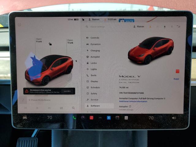 Photo 9 from auction – 2022 TESLA MODEL Y with VIN 7SAYGDEE9NF371289