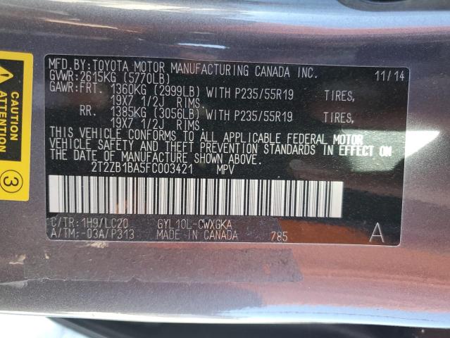 Foto 14 de la subasta – 2015 LEXUS RX 450H con VIN 2T2ZB1BA5FC003421