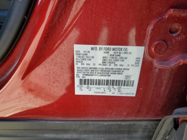 Photo 14 from auction – 2020 FORD EXPLORER LIMITED with VIN 1FMSK8FH7LGB52749