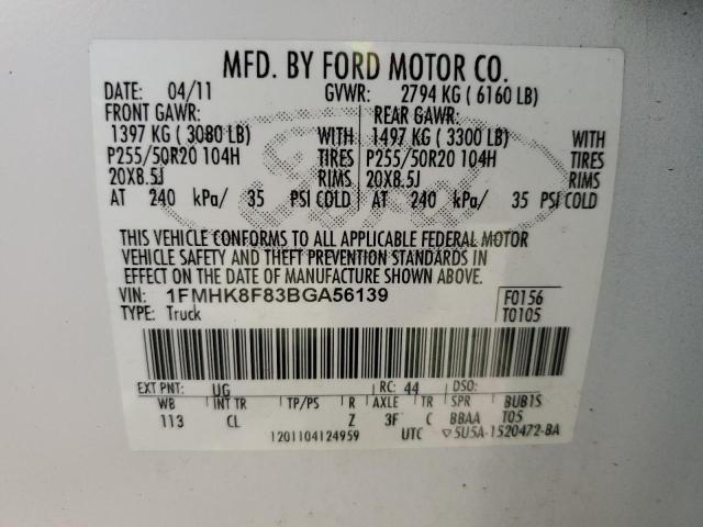 Photo 14 from auction – 2011 FORD EXPLORER L with VIN 1FMHK8F83BGA56139