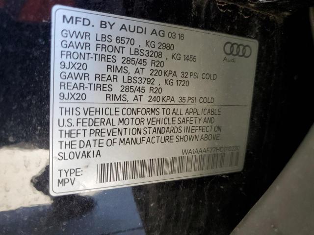 Photo 14 from auction – 2017 AUDI Q7 PREMIUM with VIN WA1AAAF77HD010230