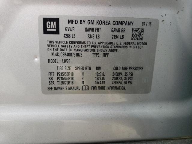 Photo 14 from auction – 2016 BUICK ENCORE with VIN KL4CJCSB4GB751072