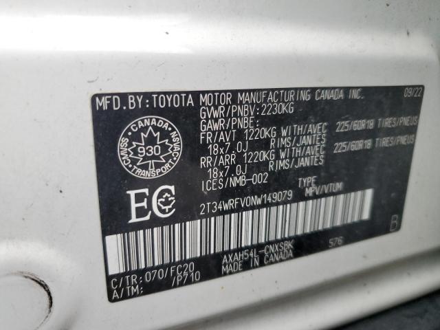 Photo 14 from auction – 2022 TOYOTA RAV4 SE with VIN 2T34WRFV0NW149079